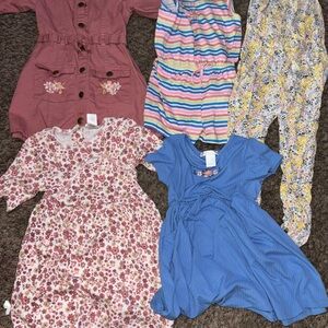 Size 6/6x Girl Dresses And Rompers Lot